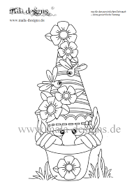These unusual creatures live underground, tend to plants and are very fond of coins. Coloring Page Garden Gnomes No 2