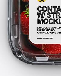 Free for personal and commercial use. Container W Strawberry Mockup In Pot Tub Mockups On Yellow Images Object Mockups