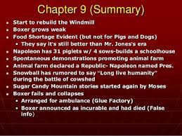 Though boxer remains seriously injured, he shows no sign of in april, the government declares animal farm a republic, and napoleon becomes president in a unanimous vote, having been the only candidate. Animal Farm Chapter 9