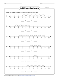 addition using number line worksheets