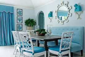 Small Dining Room With Blue Chairs And Sofa Never Though To Use A Sofa Cool Idea Hepok Com Dream Dining Room Dining Room Small Unique Dining Room