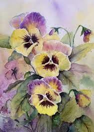 Pansies Childhood Memories Watercolor On Paper By Mahjabin Gg Loose Watercolor Flowers Floral Watercolor Watercolor Flowers Paintings