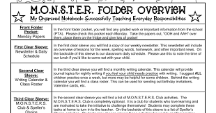 Monster Folder Overview Pdf Pta School Notebook Organization Future Classroom