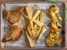 Pork Chops And Apple Sheet Pan Dinner Recipe Food Network Recipes Sheet Pan Dinners Sheet Pan Recipes