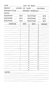 Training Log Sheet