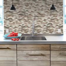muretto durango 10 25 in x 9 125 in mosaic decorative wall tile in brown 6 pack grey marble light beige meta smart tiles wall tiles decorative wall tiles