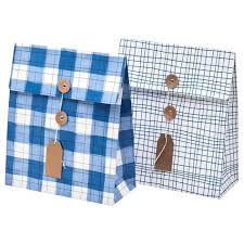 Ikea Vinter 2019 Blue Check Pattern Gift Bag Blue Bags Pattern Gift Bag