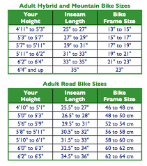 15 up to date road bike size for height chart