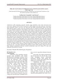 Terdapat beberapa tanda penyakit tibi yang boleh dikesan awal namun pengesahan hanya boleh dilakukan melalui ujian di klinik atau hospital. Pdf Perilaku Masyarakat Terhadap Upaya Pencegahan Penularan Penyakit Tb Studi Kualitatif Di Wilayah Kerja Puskesmas Tamalanrea Jaya Kelurahan Tamalanrea Jaya Kecamatan Tamalanrea Kota Makassar