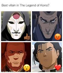 Lok villains: Amon, Unalaq, Zaheer, Kuvira?