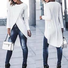 Casual Long Sleeve Forking Irregular Tops Blouse Pullover Shirt Womens Women Shirts Blouse Casual Blouse Shirts Womens Shirts