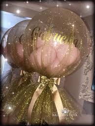Tulle Covered Balloon Centrepiece Birthday Decorations Party Balloons Party Decorations