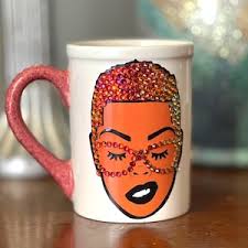 Diva Face With Glasses Bling Mug•sassy Diva Mug•african American Woman  Bling Mug• Bling Coffee