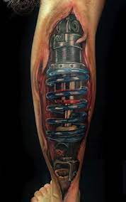 A mechanical arm for this full sleeve ink featuring a customized design for the wearer which features motorcycle machine parts and pieces. 51 Best Biomechanical Tattoos For Men Cool Design Ideas 2021 Guide