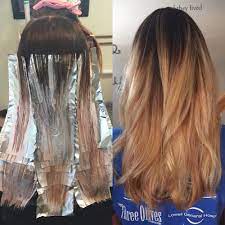 Balayage Foiling Technique Sombre Color Melting Blonde Highlights On Dark Brown Hair Capelli