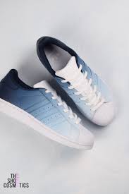 Navy Blue Ombre Adidas Superstar Custom Shoes Adidas Shoes Women Custom Adidas Sneakers Adidas Outfit Shoes