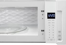 Stir once or twice while cooking foods such as soup, cocoa, or milk. Whirlpool Wml55011hw 1 1 Cu Ft Over The Range Microwave With 400 Cfm Venting System Tap To Open Door Popcorn Preset 90 Hinge Door Turntable On Off Option Microwave Presets Add 30 Seconds 10 Power Levels And Concealed