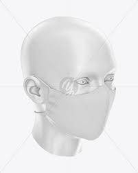 Download Face Mask With Elastic Cord And Stopper Front Half Side View High Angle In Apparel Mockups On Yellow Images Object Mockups