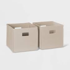 Explore collapsible options, plastic bins with snap tops, tote boxes with handles and more. 2pc Folding Storage Bin Set Taupe Riverridge Target