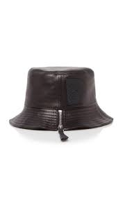 Fisherman Zip Detailed Leather Bucket Hat By Loewe Now Available On Moda Operandi Leather Bucket Hat Leather Bucket Leather