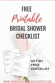 Free Printable Bridal Shower Checklist Bridal Shower Planning Bridal Shower Timeline Bridal Shower Checklist