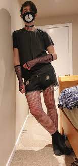 Got some new jean shorts. I love the look of them with fishnets :  r/FemboyNation