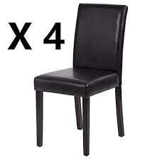 Set Of 4 Urban Style Leather Dining Chairs With Solid Wood Legs Chair Visit The Image Link Mo Dining Chairs Leather Dining Chairs Black Leather Dining Chairs