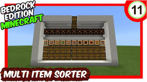 Multi Item Sorter W Status Bar Minecraft Bedrock Edition Https Youtu Be 2av Npy Aw0 Min Minecraft Tutorial Minecraft Designs Minecraft