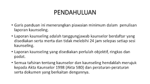 Selain kajian yang disediakan oleh cawangan agama, bahagian agama dan kaunseling, polis diraja. Garis Panduan Penulisan Laporan Kaunseling Ppt Download