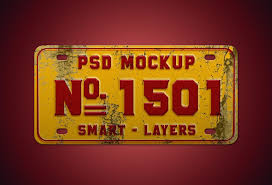 Vintage Number Plate Mockup Psd Graphicsfuel Vintage Numbers Number Plate Vintage Logo