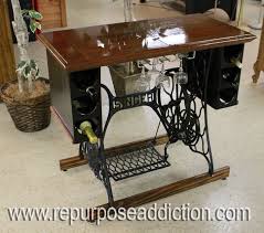 Awesome Wine Bar From Antique Sewing Machines Old Sewing Machines Singer Sewing Machine Table Vintage Sewing Machines
