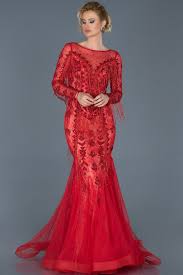 Kirmizi Uzun Tasli Ozel Tasarim Abiye Abu805 The Dress Elbise Dress Up