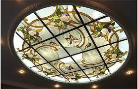 Stained glass dining room ceiling in a highrise condo tower with little room to spare considering the depth of the opening at 15 and the rise of our 4' diameter dome at 12. Glass Ceiling Panels By Shree Rangkala Glass Design Private Limited Glass Ceiling Panels Id 4686438