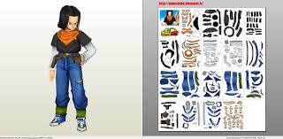 Polyester mat et souple, bonne opacité, ne froisse pas. Dbz Papercraft Papercraft Pdo File Template For Dragonball Z C17 Printable Papercrafts Printable Papercrafts