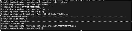 At first, enter the speed of your internet based on either kbps, mbps, and gbps or kb/s, mb/s, and gb/s which varies with the bandwidth. Test Internet Speed Using Python Geeksforgeeks
