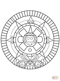 Aztec Sun Stone Super Coloring Sun Coloring Pages Aztec Art Aztec Calendar