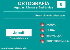 Resultado de imagen de agudas llanas y esdrujulas