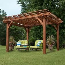 Backyard Discovery 10 Ft X 12 Ft Cedar Pergola 6214com The Home Depot Backyard Pergola Outdoor Pergola Backyard