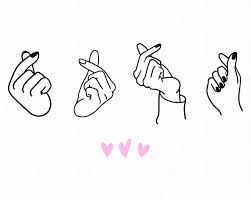 Finger Heart Svg Korean Finger Heart Clipart Kpop Finger Etsy In 2020 Finger Heart How To Draw Fingers Heart Drawing