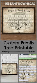 Custom Family Tree Printable 5 Generation Template Instant