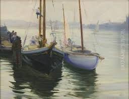 Schooner Yacht Diane And Yawl Colleen oil painting reproduction by Marie  Danforth Page