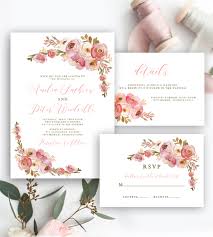 Free Editable Wedding Invitation Suite Invite Rsvp And Details Card Vintage Pink Delicate Watercolor Flowers Floral Instant Download Printable Diy Temp Free Printable Wedding Invitations Free Wedding Invitations Free Wedding Printables