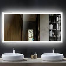 Ivy Bronx Aislin Modern Contemporary Lighted Bathroom Vanity Mirror Wayfair In 2020 Led Mirror Bathroom Backlit Mirror Stylish Bathroom