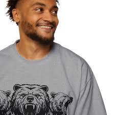Camiseta extragrande Savage Bear para hombre, con estampado gráfico,  cómoda, informal, estilo urbano.