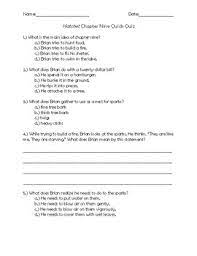 Hatchet Chapter 9 Quick Quiz By Teacher Chip S School Store Tpt