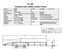 8 X 20 Heavy Duty Tandem Axle Trailer Plans Trailer Plans Utility Trailer Trailer