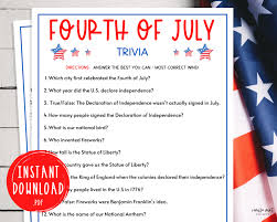 So i hope you all enjoy your friends and family this weekend (both furry and non. Fourth Of July Trivia Game Fourth Of July Printable Games Etsy
