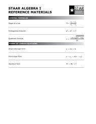 staar algebra ii reference materials