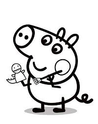 Attestati, striscioni, cornicette, disegni, coccarde, carta da lettere, pagelle e attività. Peppa Pig Da Colorare Pagina 2