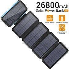 Amazon Com Solar Charger 26800mah Portable 5 Solar Panel 7 5w High Efficiency Power Bank With Ultra Bright 60 Led Pa In 2020 Solar Power Bank Solar Charger Powerbank